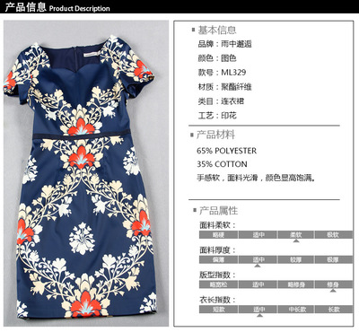 歐洲站大碼女裝新風尚 品牌外貿原單印花連衣裙ML329的優雅與工藝解析